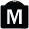 Signmission Sign with Letter M Heavy-Gauge Aluminum Architectural Sign, 18" x 18", BW-1818-22940 A-DES-BW-1818-22940 - alternate 1